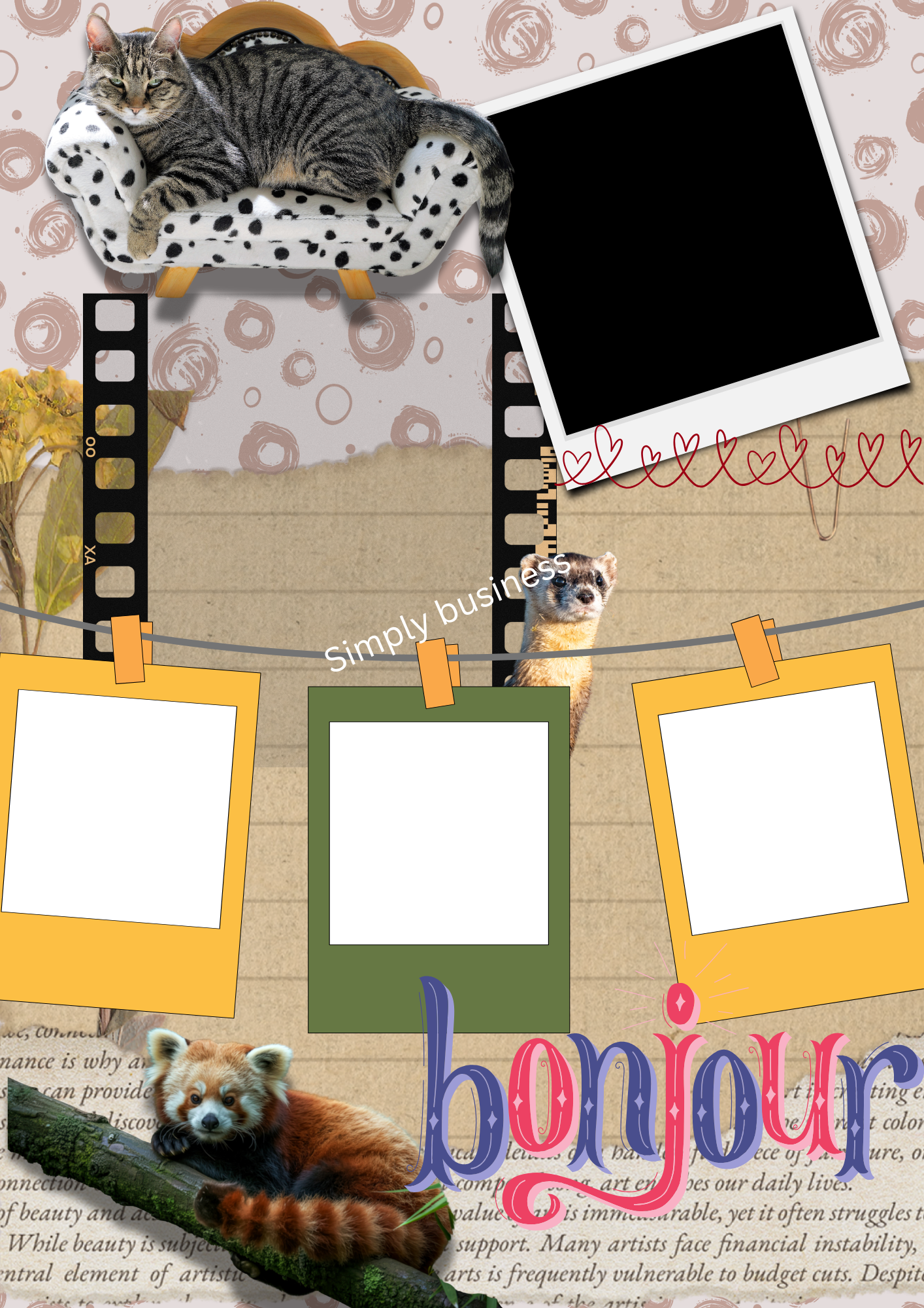 Animal Themed Scrapbook Set – Printable Templates