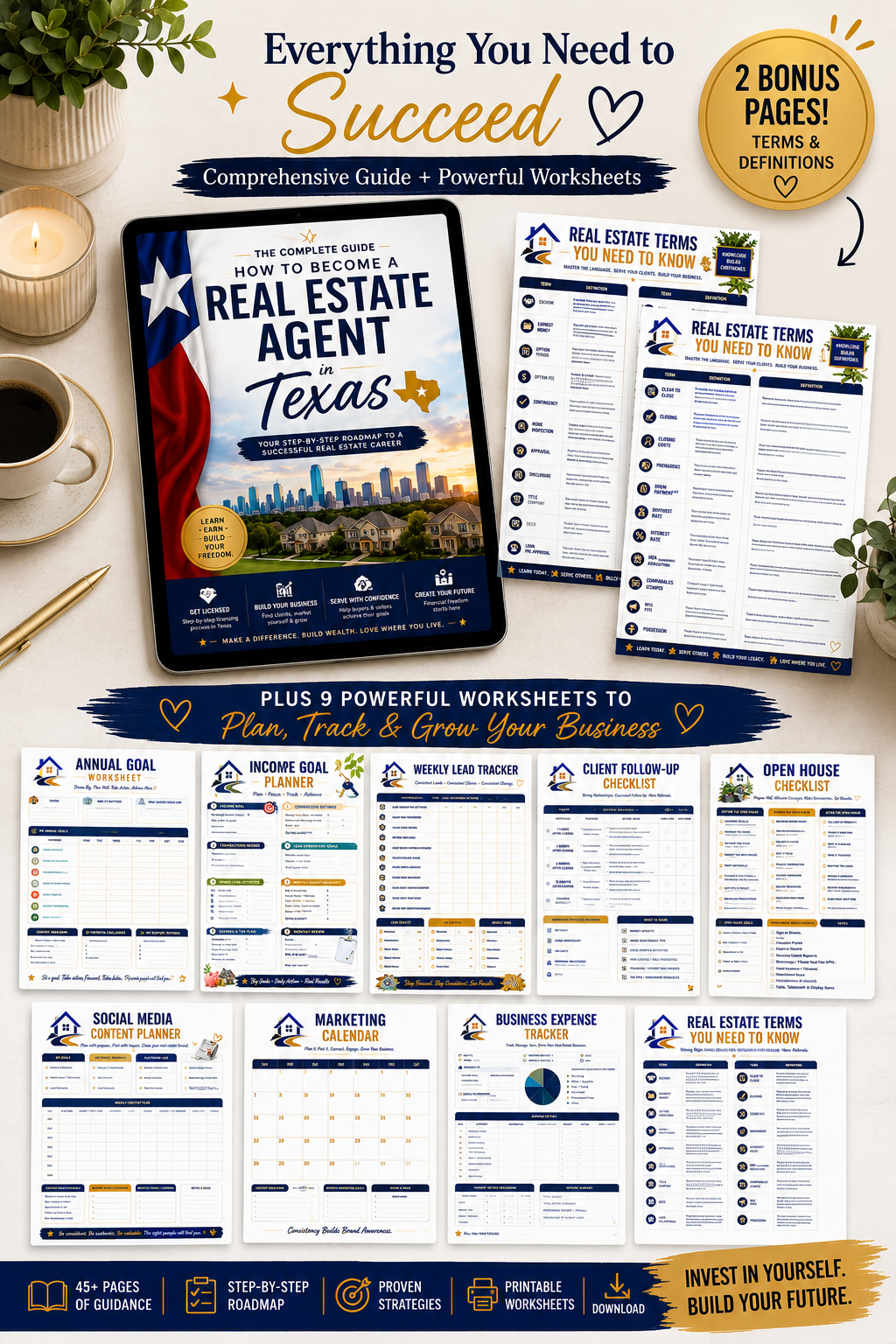 The Complete Guide to Becoming a Real Estate Agent in Texas + Business Success Toolkit