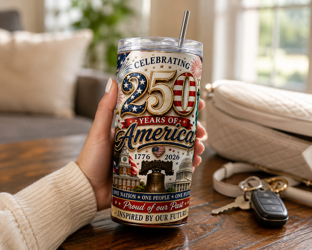 250th Year Anniversary For America/ PNG Tumbler Wrap