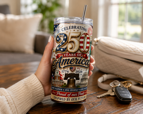 250th Year Anniversary For America/ PNG Tumbler Wrap