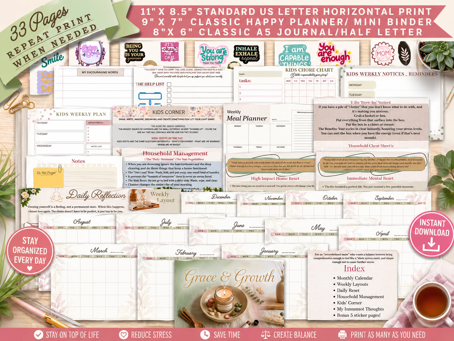 The Overwhelmed Mom Planner – Digital Download