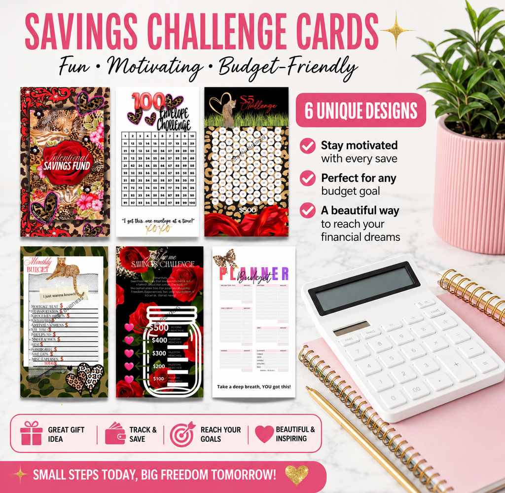 Money Goals & Pretty Things Savings Challenge Bundle
