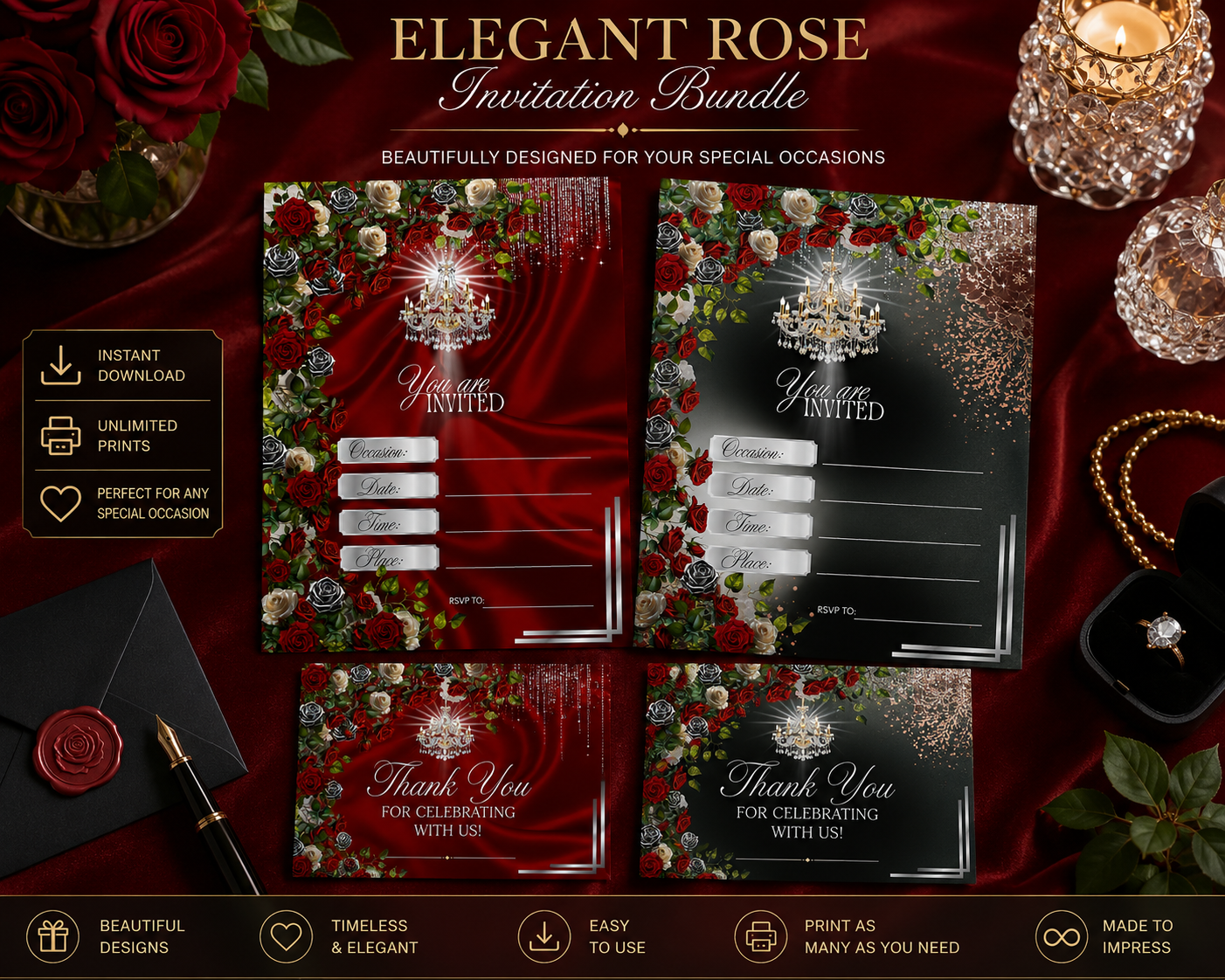 Beneath the Crystal Shadows Gala Invitations