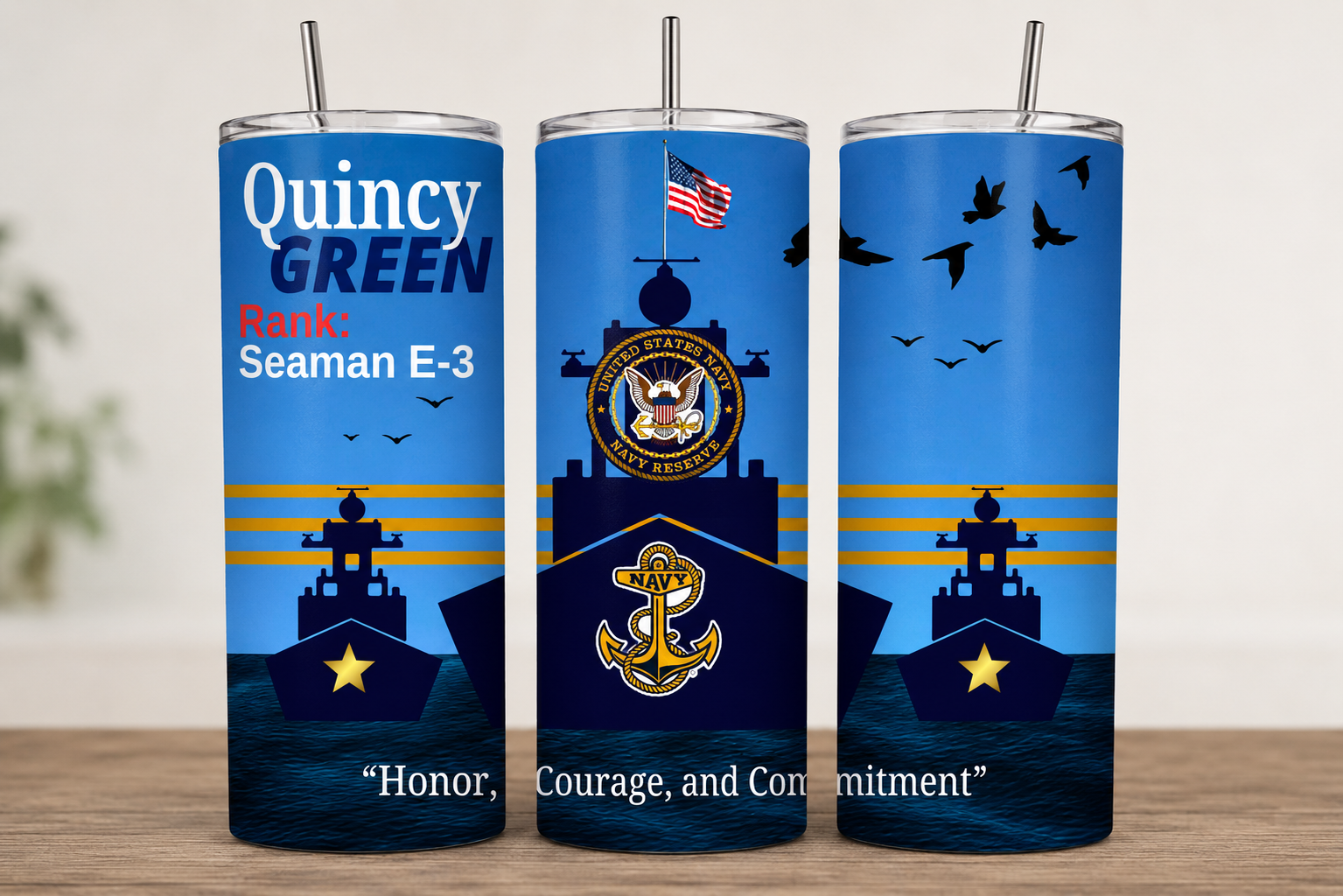 Navy Reserve Personalized Military Design | Canva Pro Editable + PNG for Free Canva & Other Software