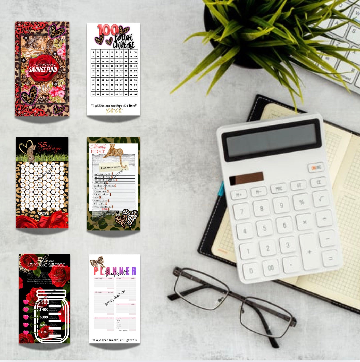 Money Goals & Pretty Things Savings Challenge Bundle