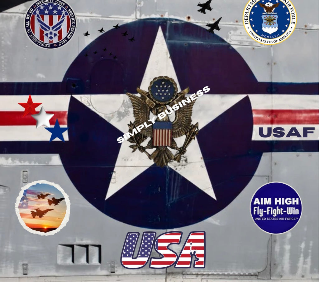 Air Force Tribute Design Template – 2 Designs | Canva Pro Editable + PNG for Free Canva & Other Software