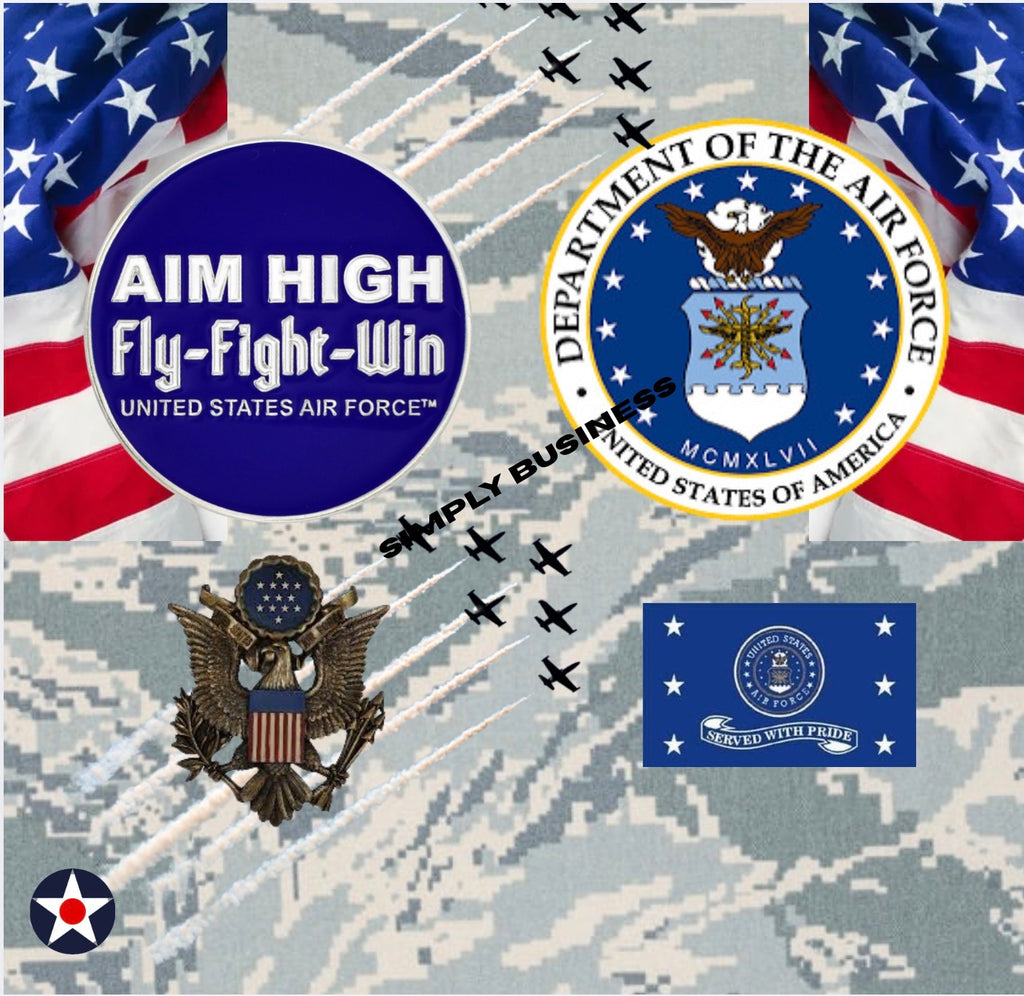 Air Force Tribute Design Template – 2 Designs | Canva Pro Editable + PNG for Free Canva & Other Software