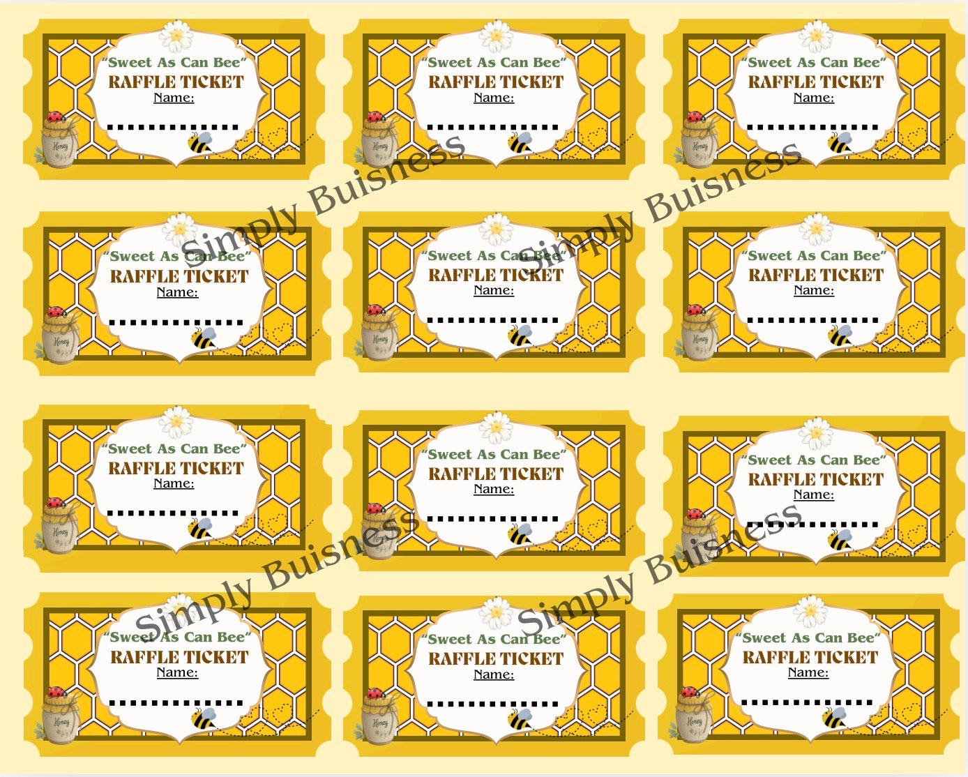 Sweet as Can Bee Baby Shower Thank You Card 5x4 in | PDF & PNG Instant Download
