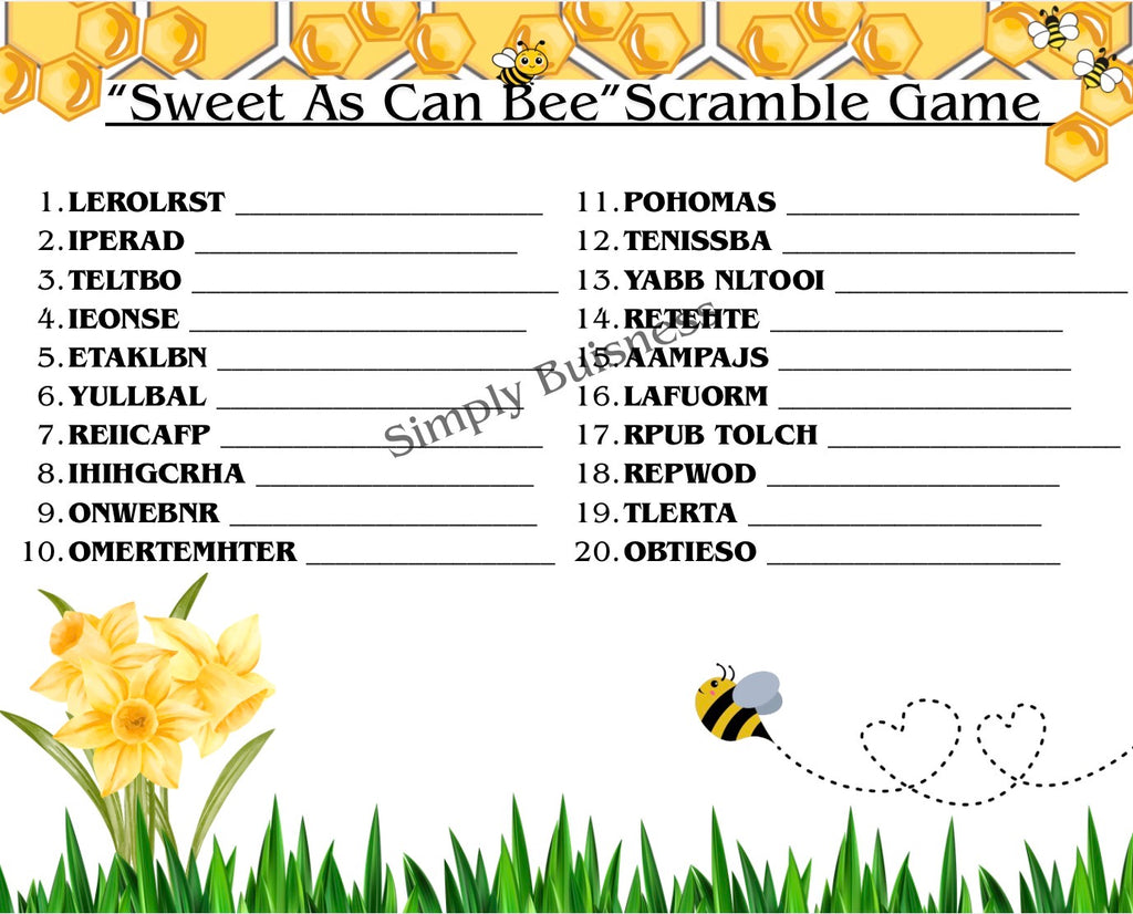 Sweet as Can Bee Baby Shower Thank You Card 5x4 in | PDF & PNG Instant Download