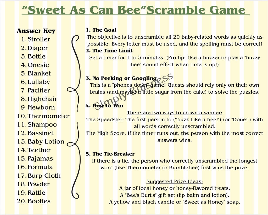 Sweet as Can Bee Baby Shower Thank You Card 5x4 in | PDF & PNG Instant Download