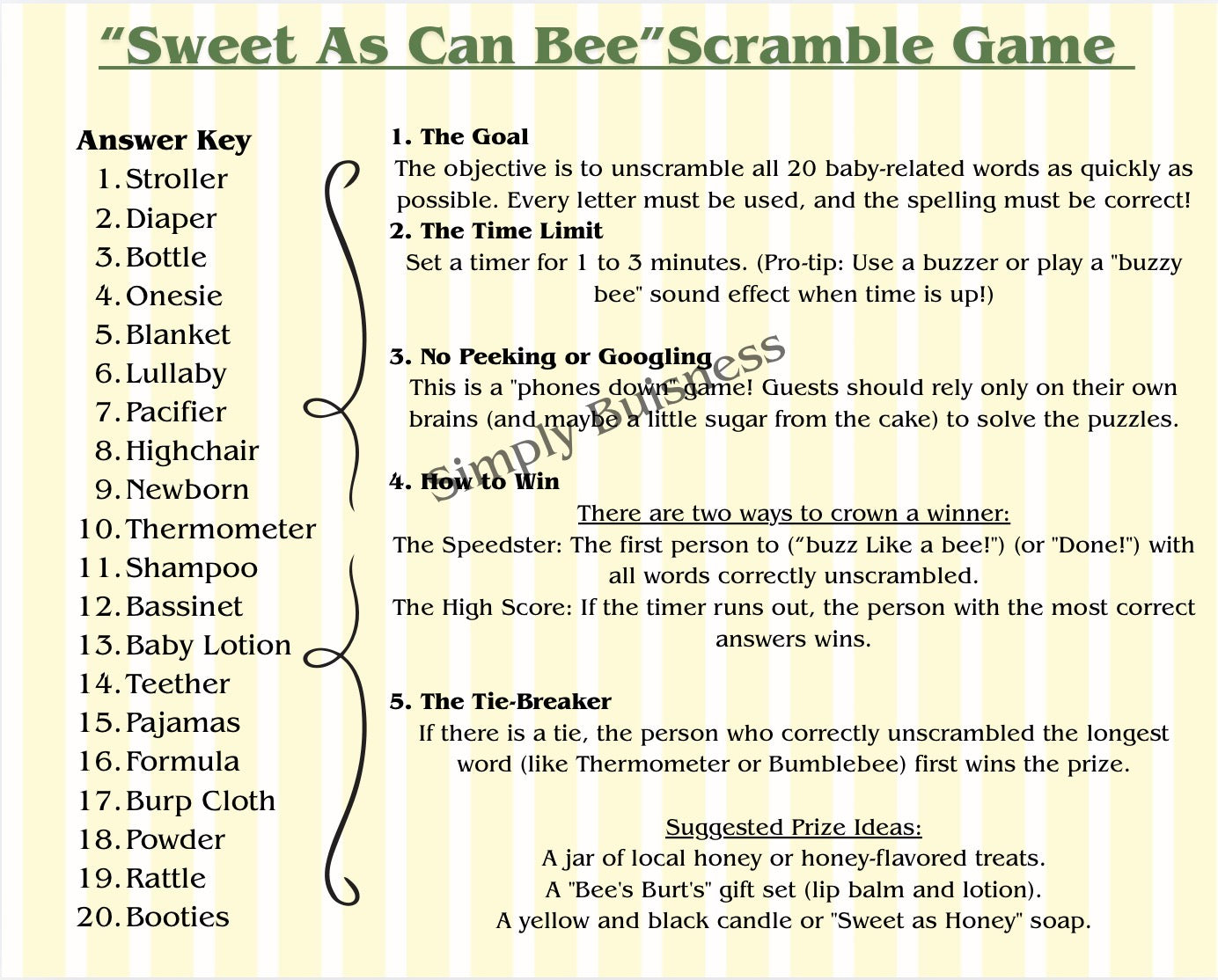 Sweet as Can Bee Baby Shower Thank You Card 5x4 in | PDF & PNG Instant Download