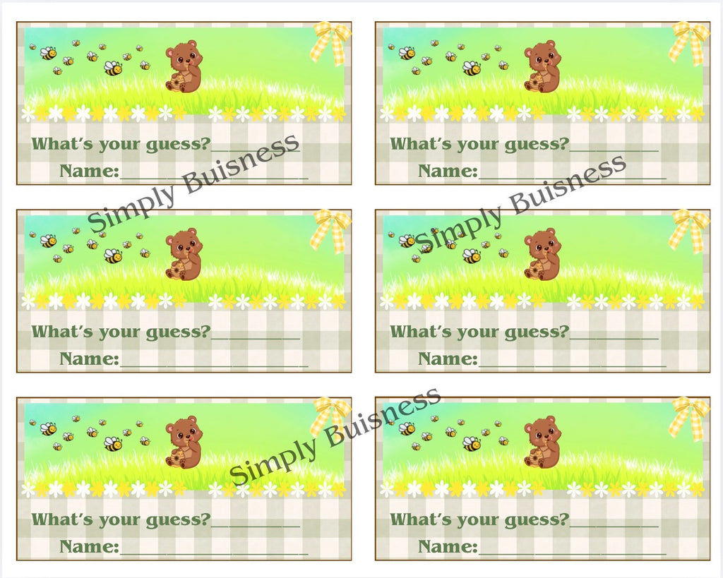 Sweet as Can Bee Baby Shower Thank You Card 5x4 in | PDF & PNG Instant Download