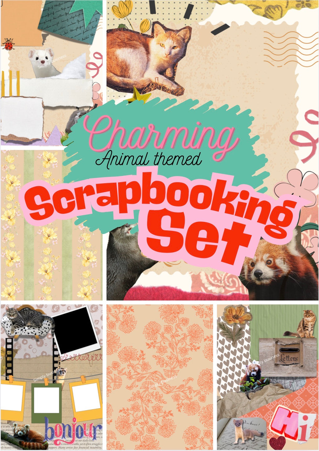 Animal Themed Scrapbook Set – Printable Templates