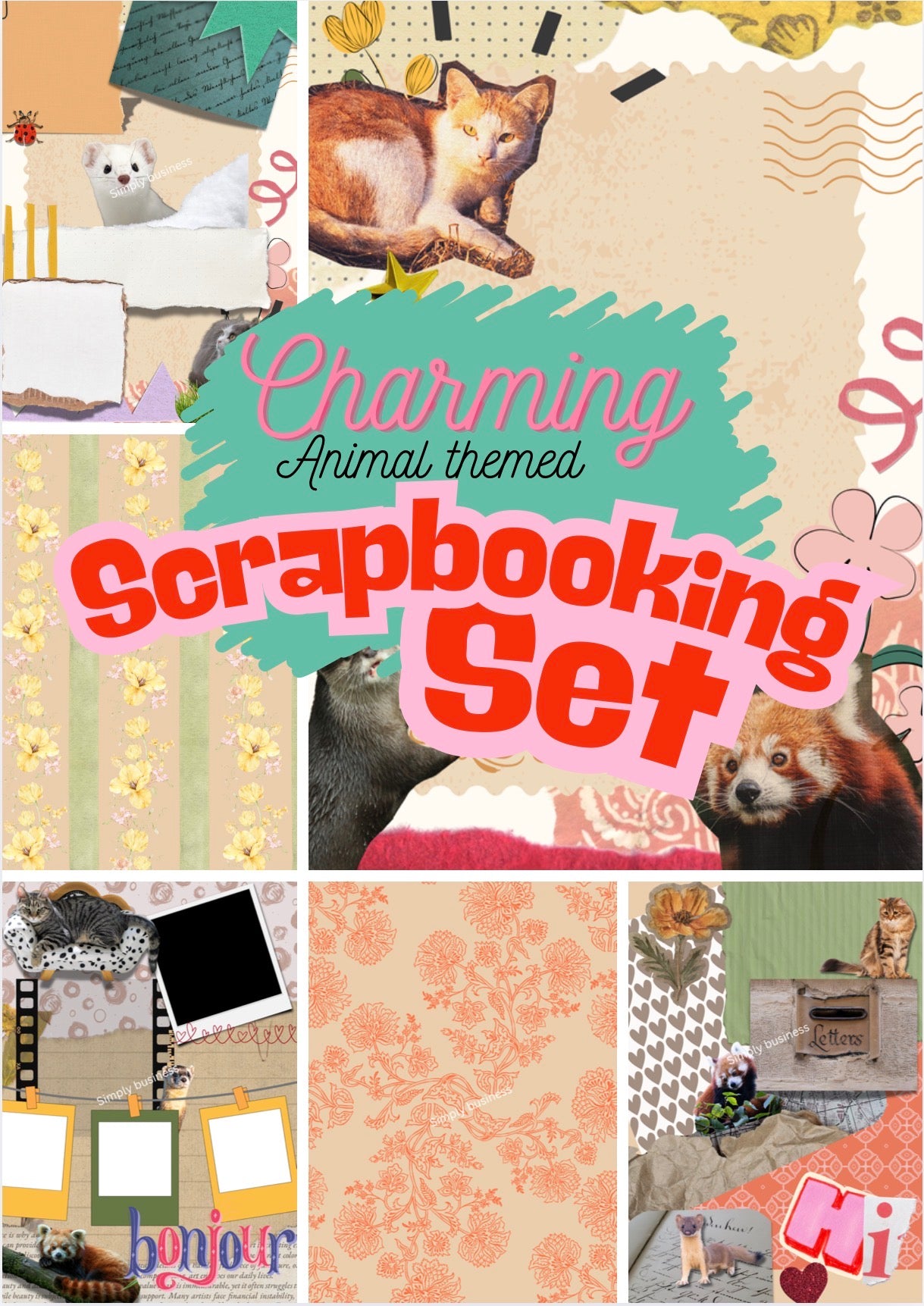 Animal Themed Scrapbook Set – Printable Templates