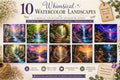 Whimsical Watercolor Landscapes – 10 Digital Prints