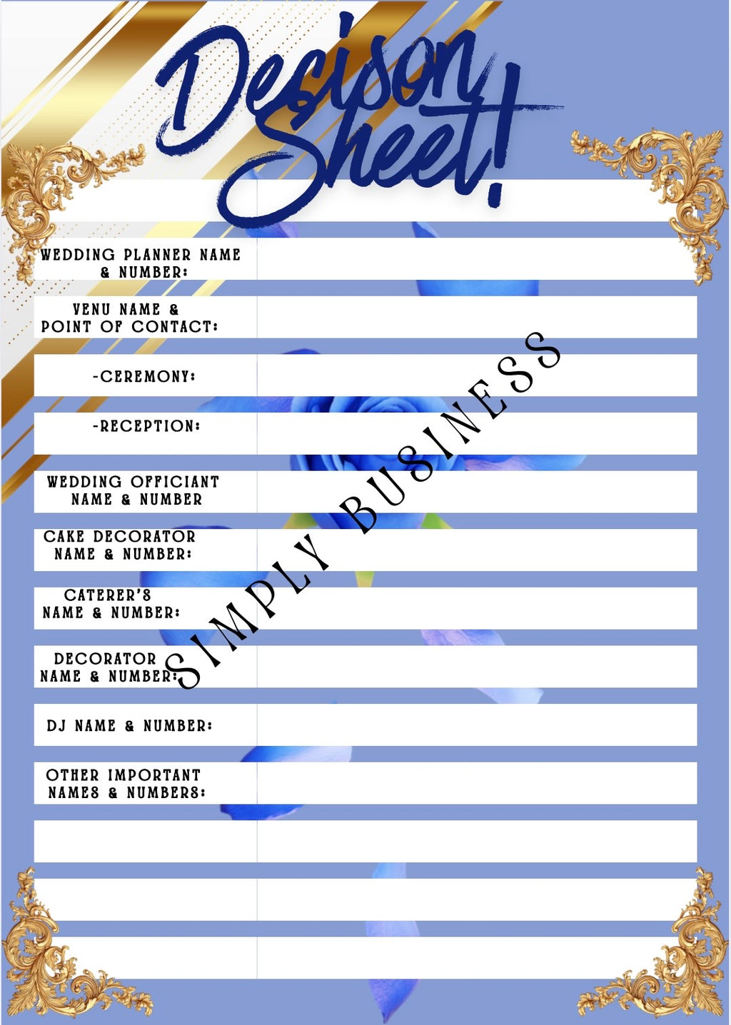 Wedding Planner Printable Bundle,Wedding Checklist, Budget Planner, Music Planner, Vendor List, Instant Download (6 Pages)