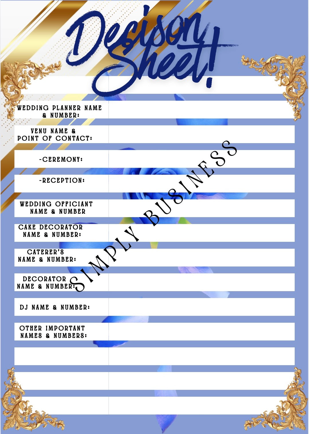 Wedding Planner Printable Bundle,Wedding Checklist, Budget Planner, Music Planner, Vendor List, Instant Download (6 Pages)