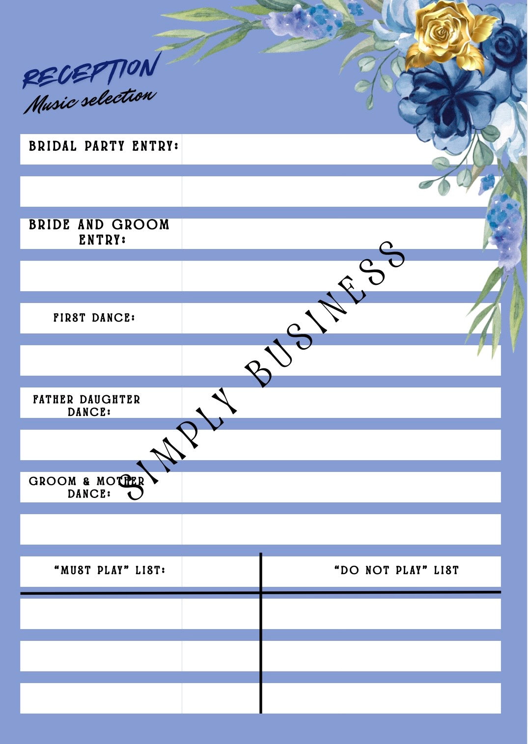 Wedding Planner Printable Bundle,Wedding Checklist, Budget Planner, Music Planner, Vendor List, Instant Download (6 Pages)