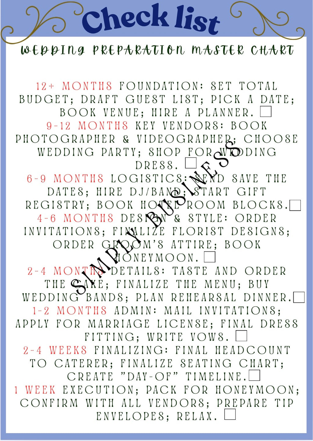 Wedding Planner Printable Bundle,Wedding Checklist, Budget Planner, Music Planner, Vendor List, Instant Download (6 Pages)