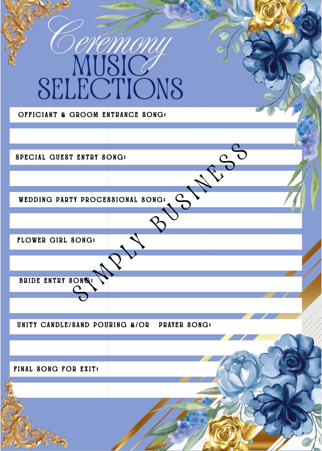 Wedding Planner Printable Bundle,Wedding Checklist, Budget Planner, Music Planner, Vendor List, Instant Download (6 Pages)