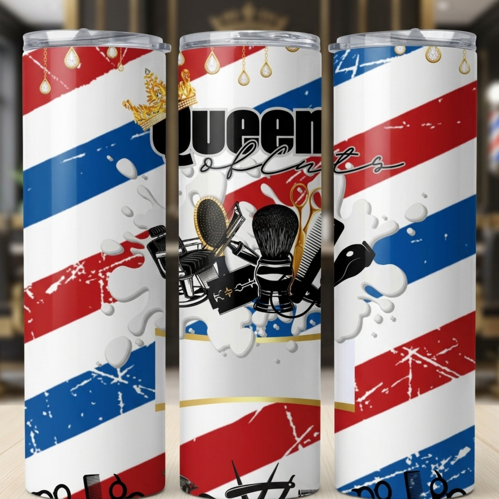 Female Barber 20oz Tumbler Design PNG