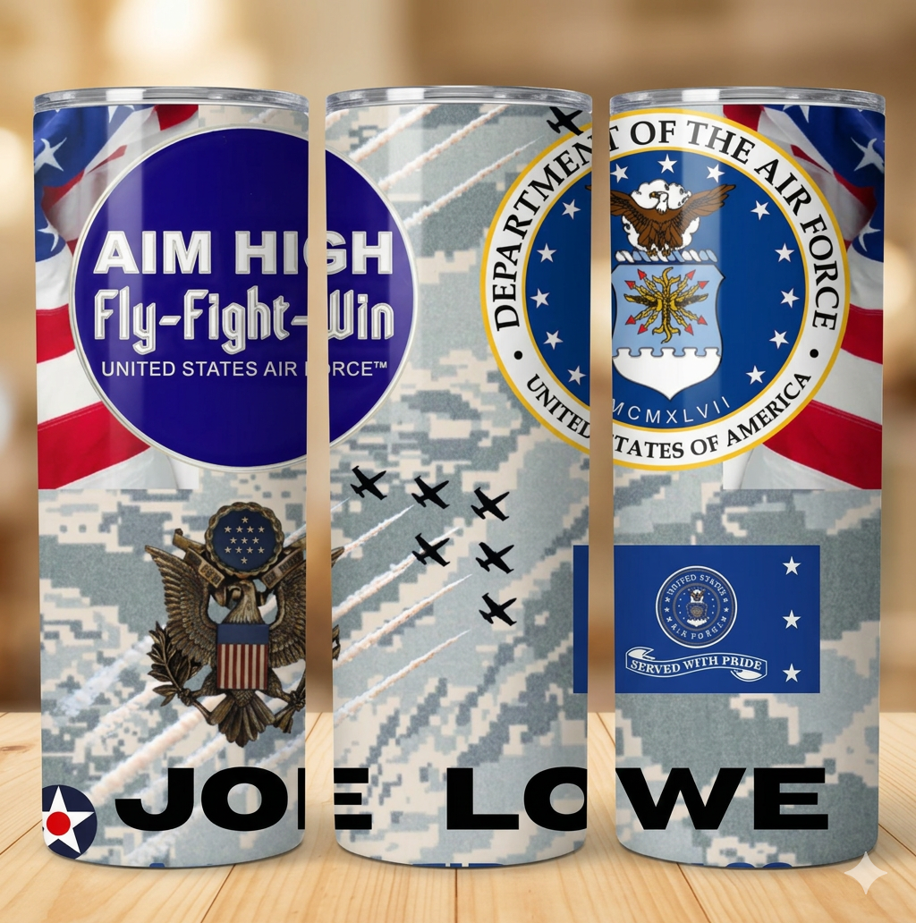Air Force Tribute Design Template – 2 Designs | Canva Pro Editable + PNG for Free Canva & Other Software