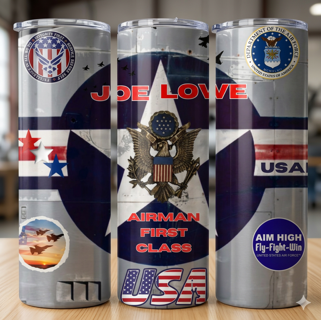 Air Force Tribute Design Template – 2 Designs | Canva Pro Editable + PNG for Free Canva & Other Software